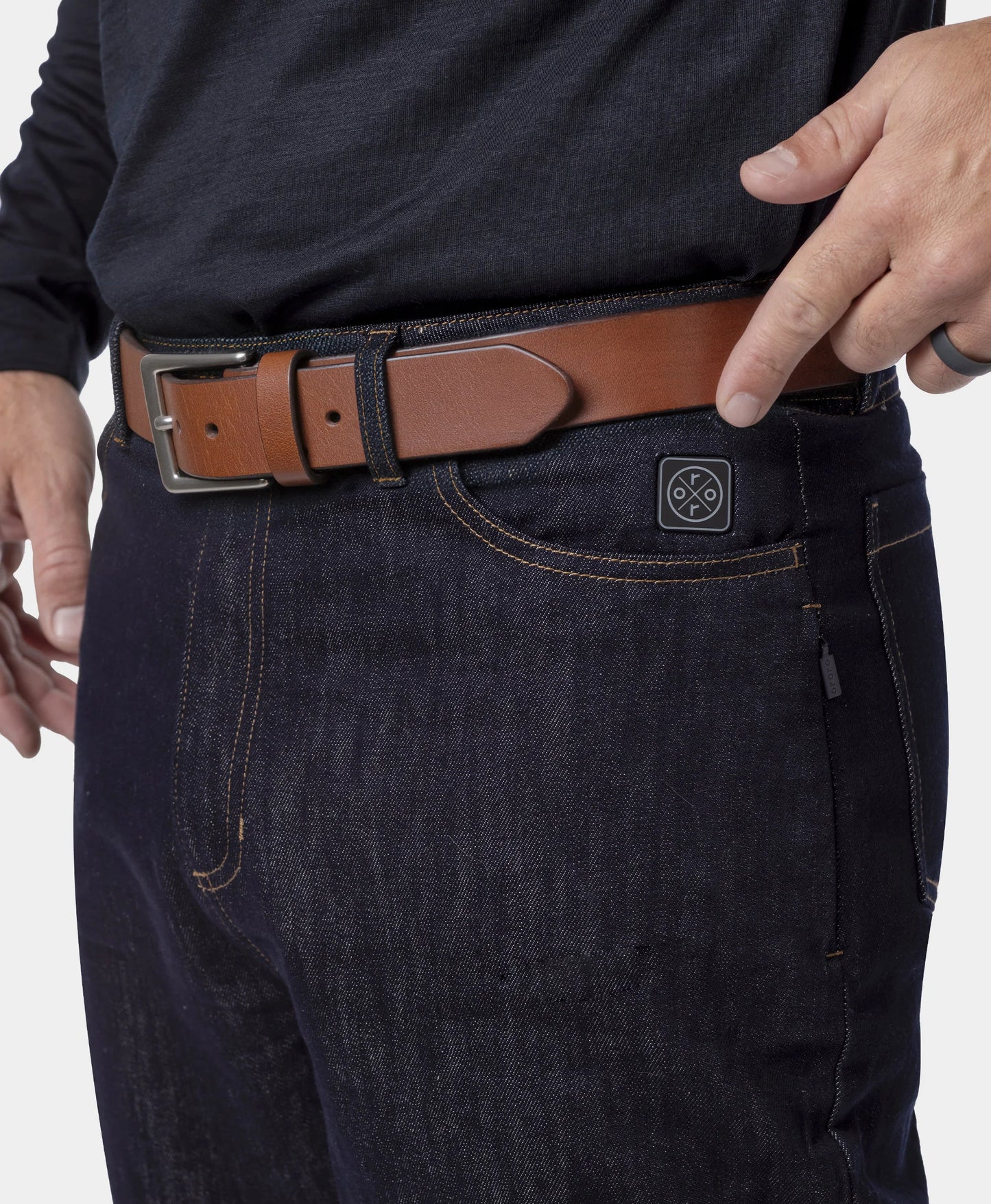 Vintage-wash, stain-resistant denim