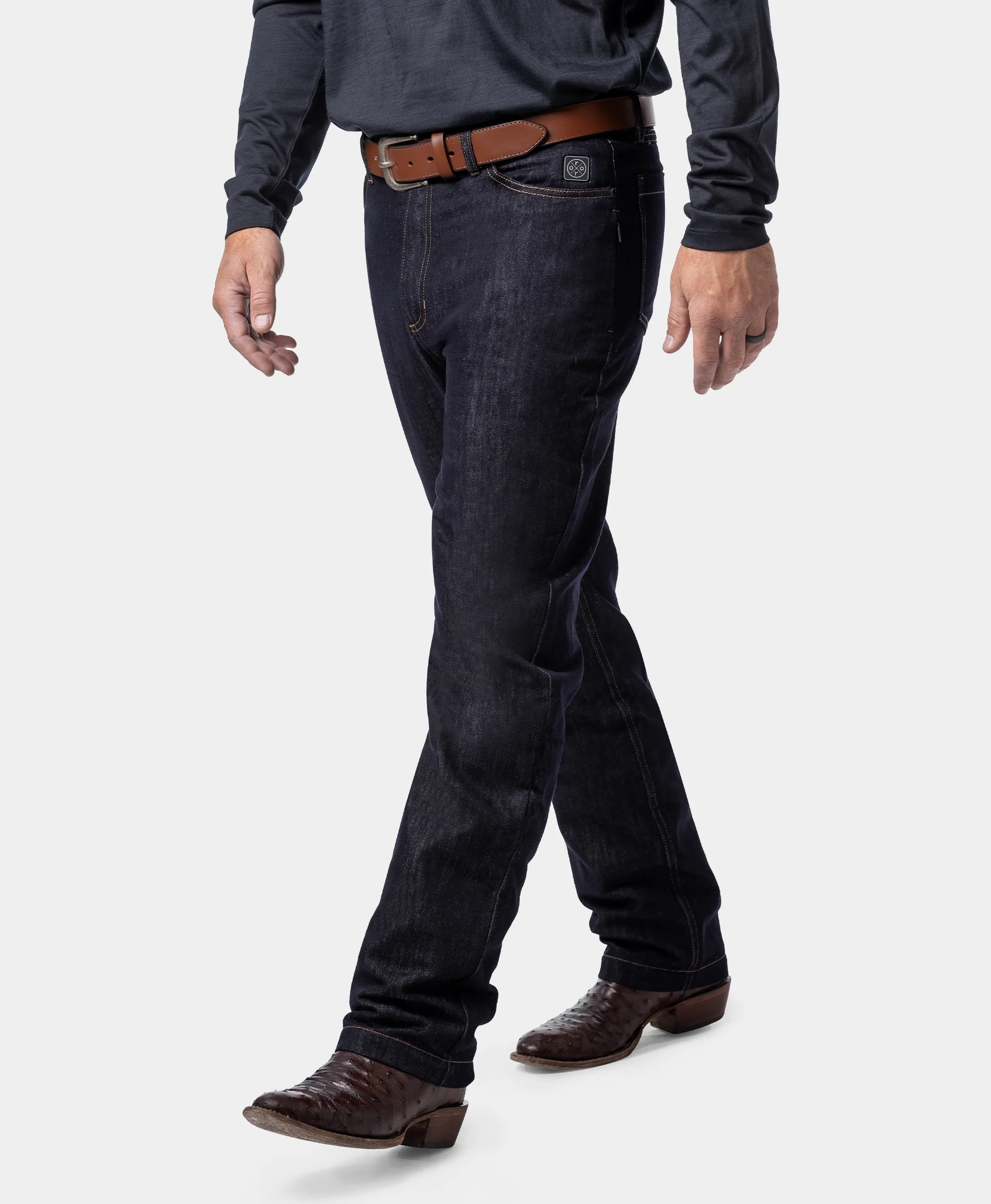 Heatenim Men’s Heated Denim Pants with Fleece Lining