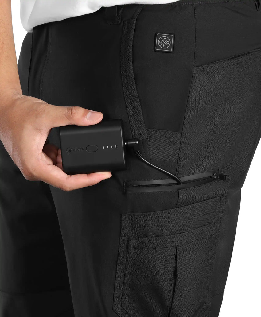 Heated Utility Fleece Pants | Men's Workwear | ororo Black / 36 Heated Utility Fleece Pants | Men's Workwear | ororo Black / 36
