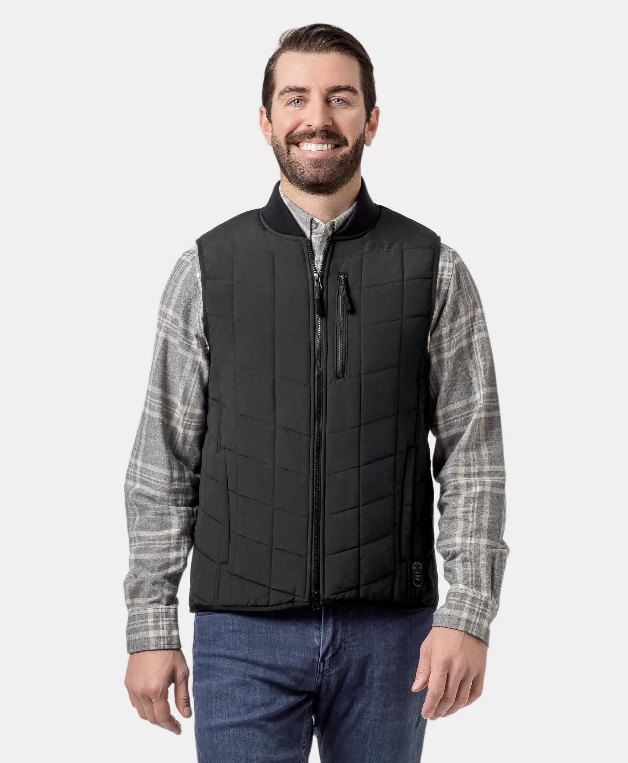Men's 5-Zone Insulated Heated Bomber Vest - Charcoal Gray