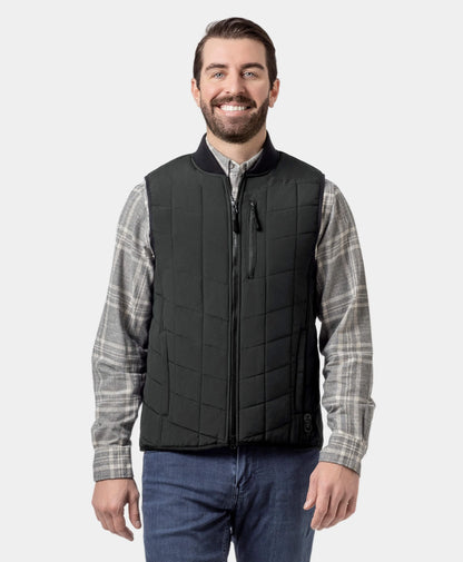 Men's 5-Zone Insulated Heated Bomber Vest - Charcoal Gray