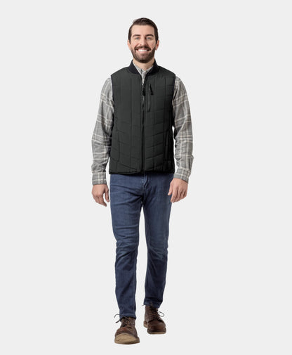 Men's 5-Zone Insulated Heated Bomber Vest - Charcoal Gray