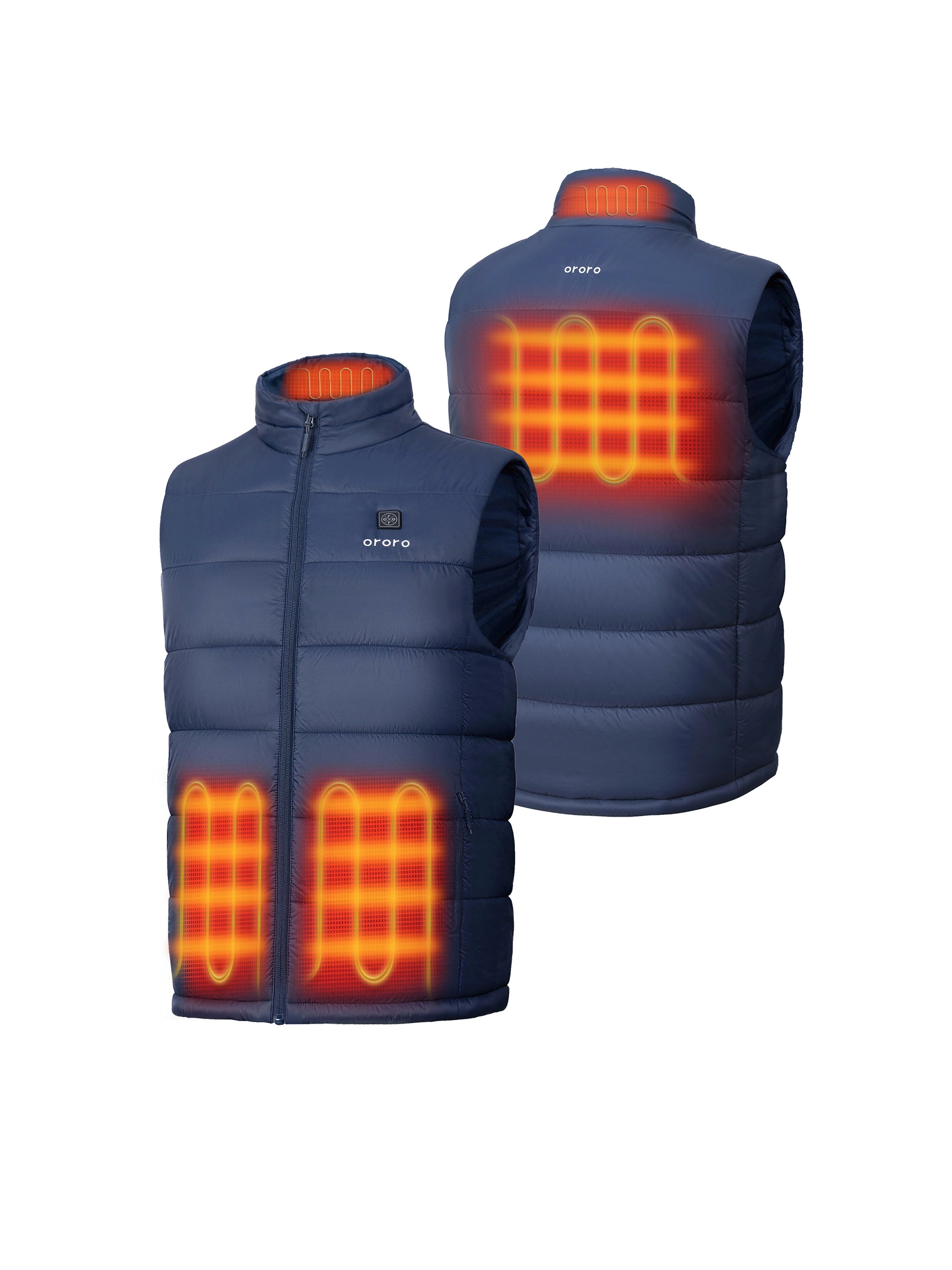 Four Heating Zones: Left & Right Pocket, Collar, and Upper Back
