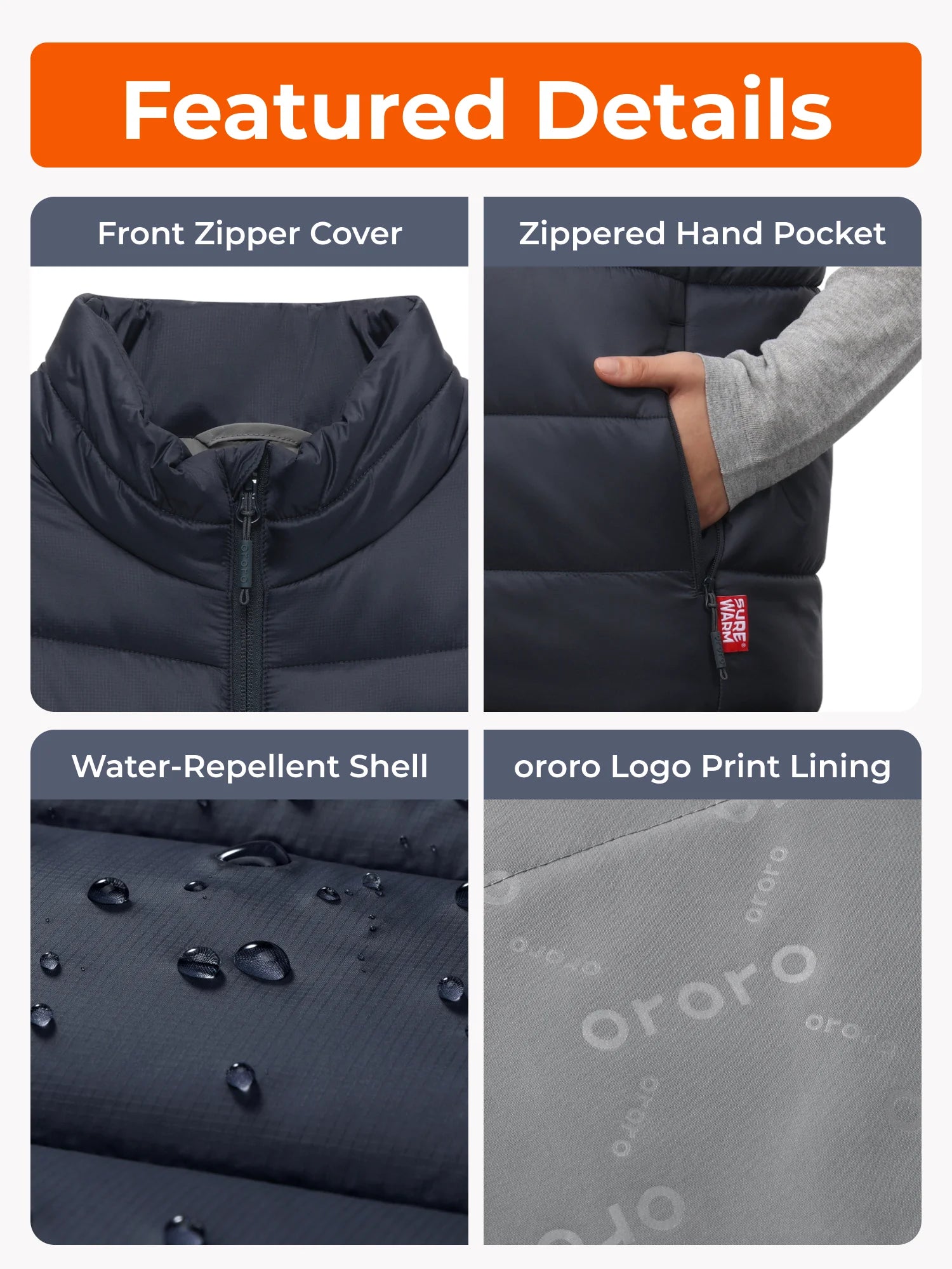 SureWarm® Men's 7-Zone Dual-Control Classic Pro Heated Vest (Lower Back Heating), Thumbnail 14