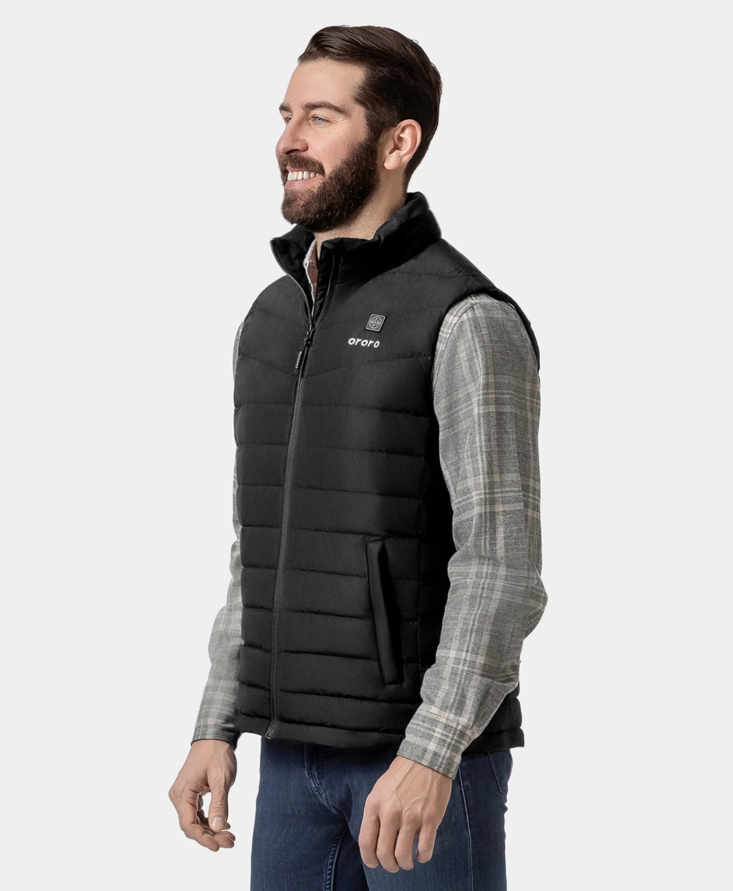 Men's Heated Lightweight Down Vest - Black