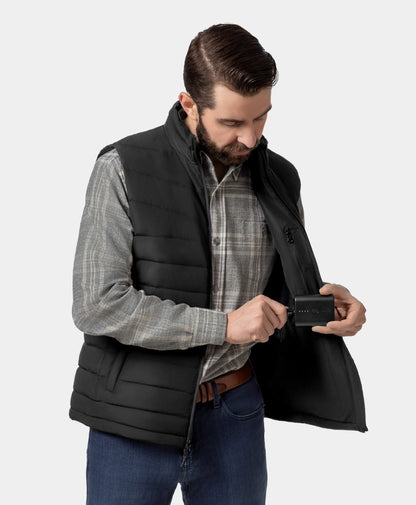 Men's Heated Lightweight Down Vest - Black