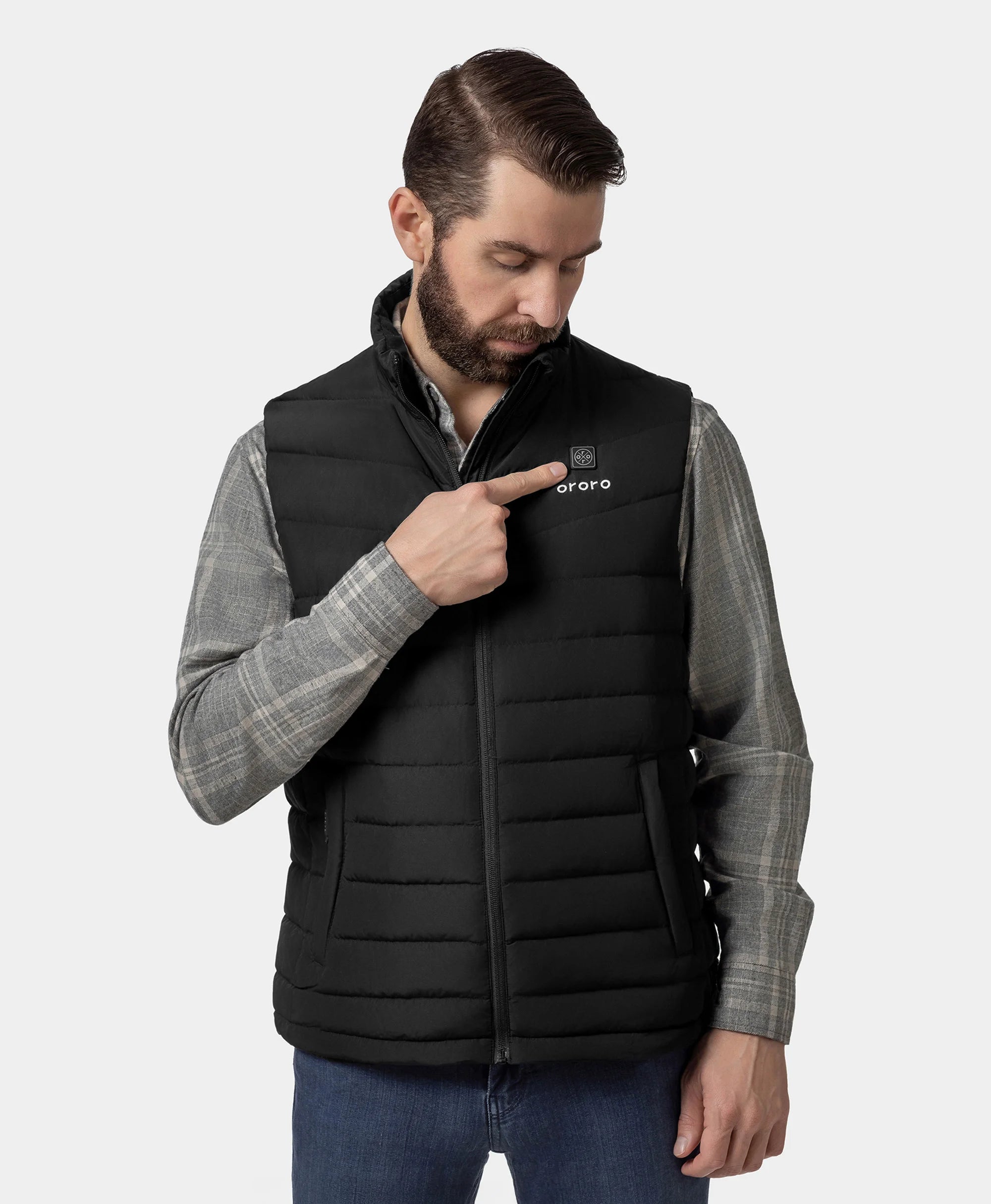 Men's Heated Lightweight Down Vest - Black