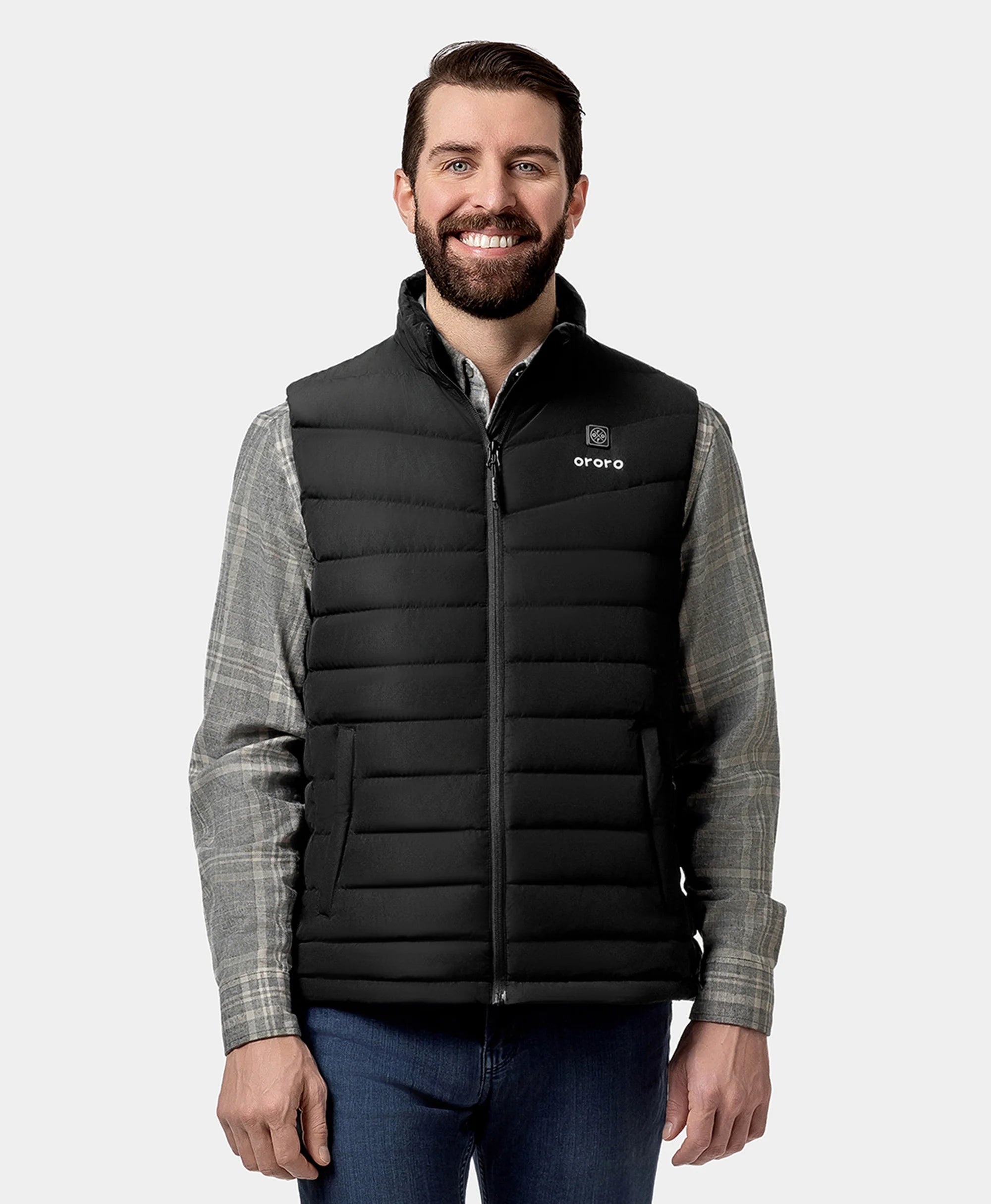 Men's Heated Lightweight Down Vest - Black