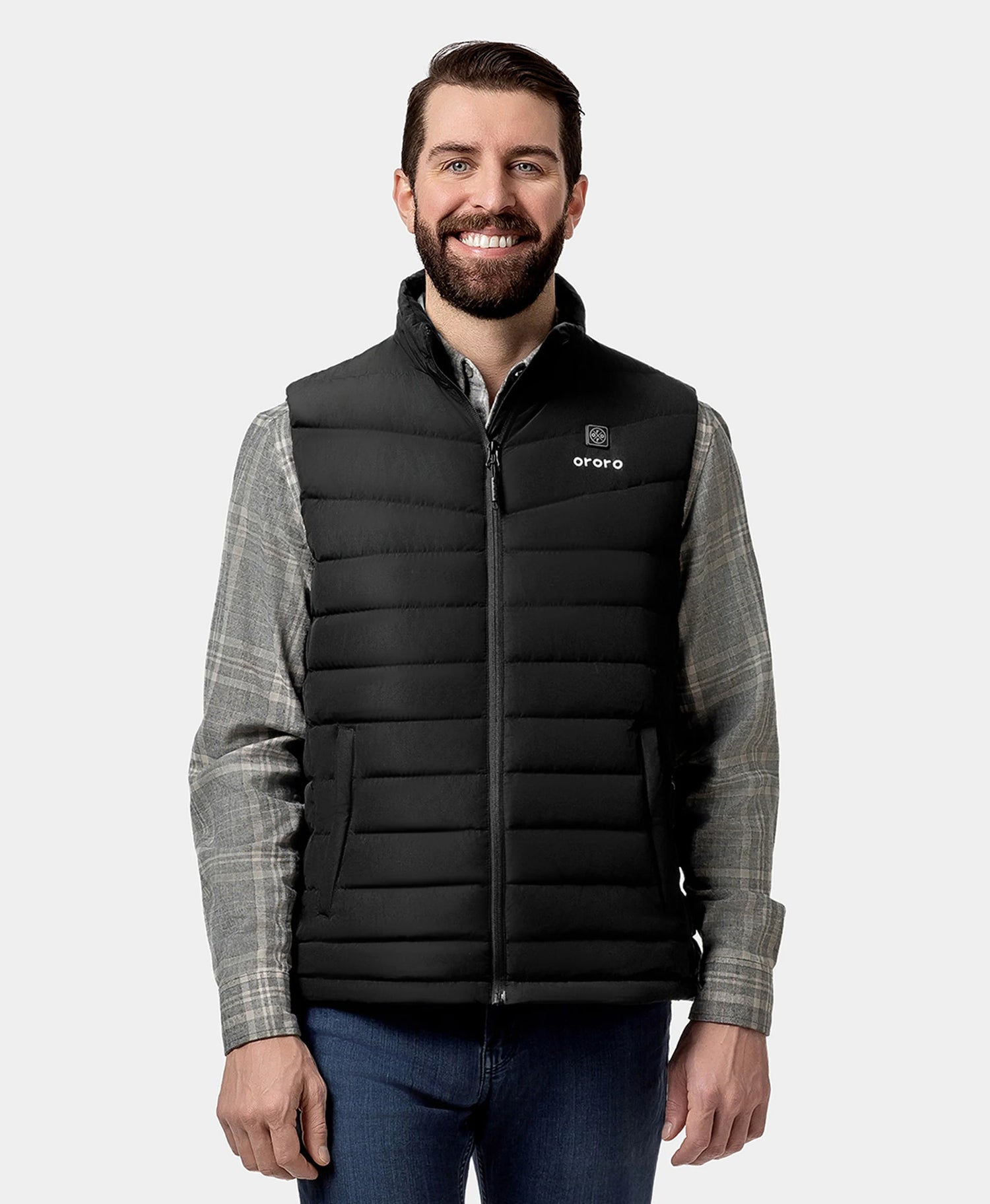 Men's Heated Lightweight Down Vest - Black