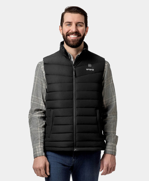 Men's Heated Lightweight Down Vest - Black ,view 1