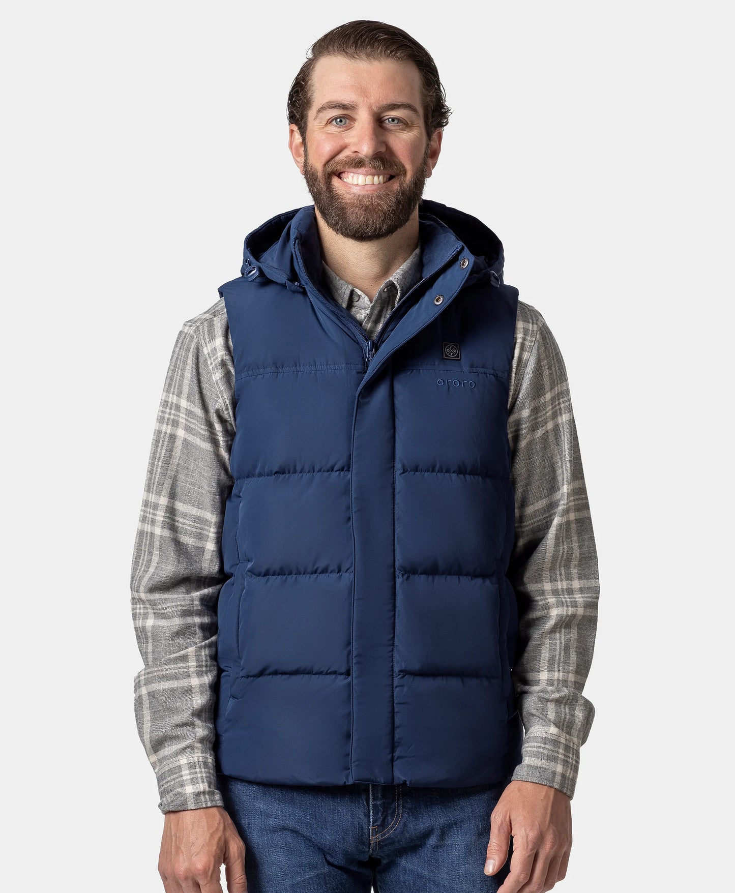 Men's Heated Down Vest - Blue