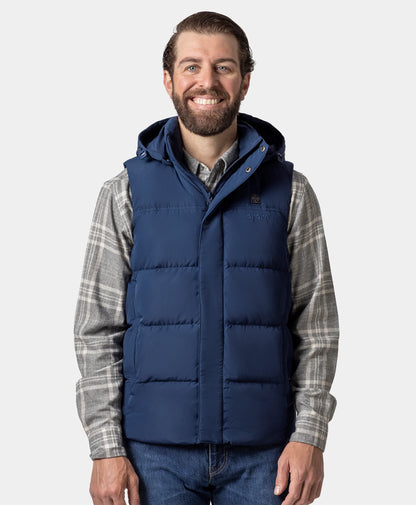 Men's Heated Down Vest - Blue