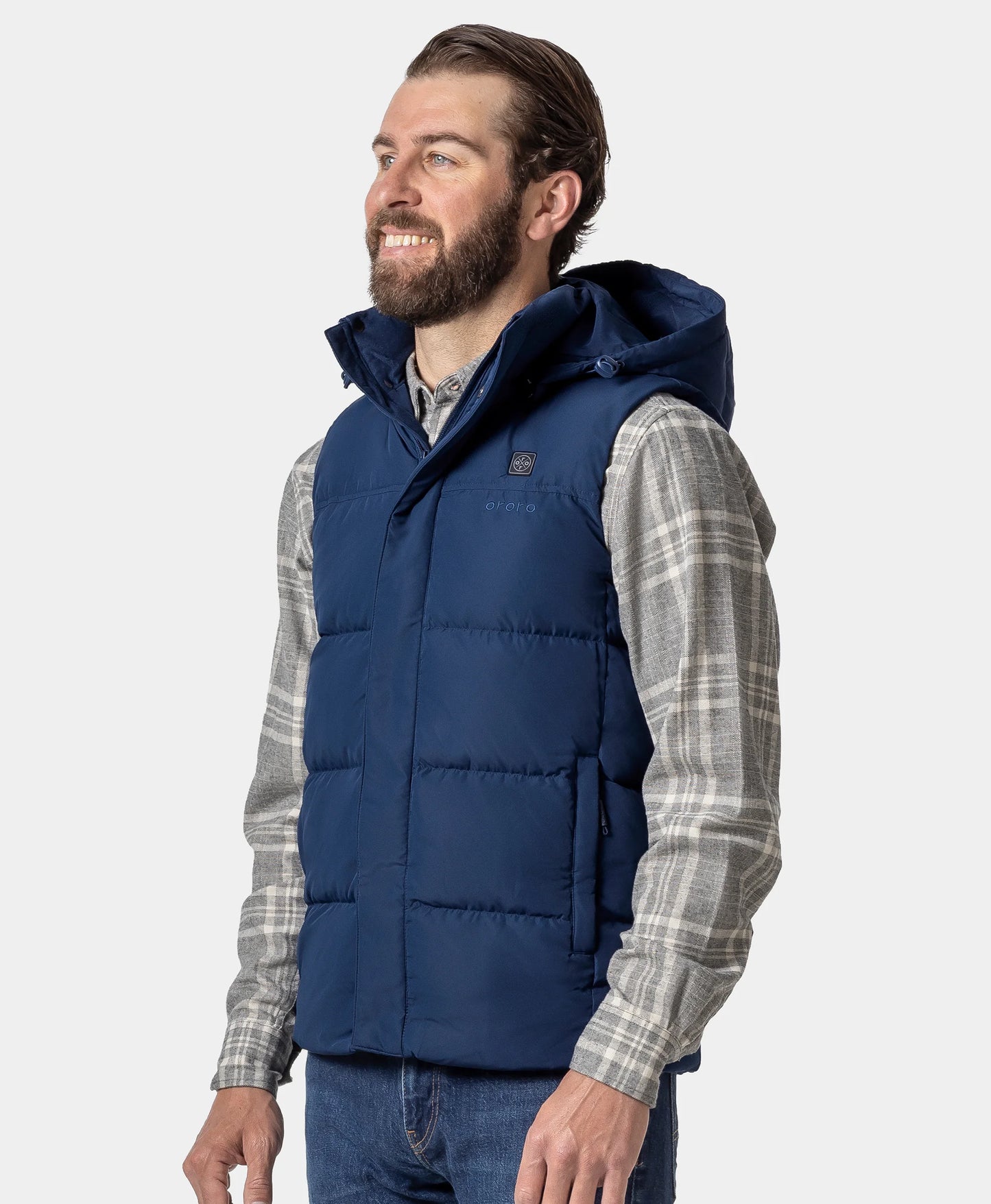 Men's Heated Down Vest - Blue