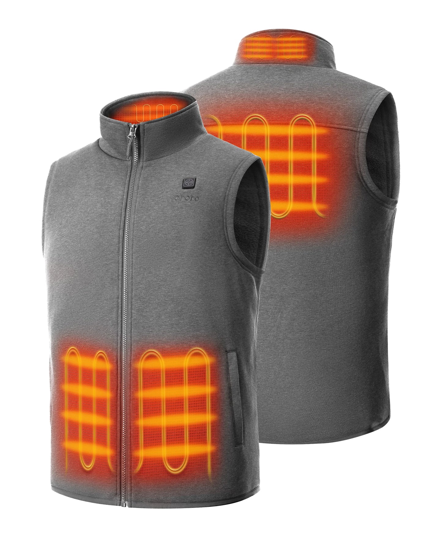 4 Heating zones: left & right Pockets, mid-back and collar