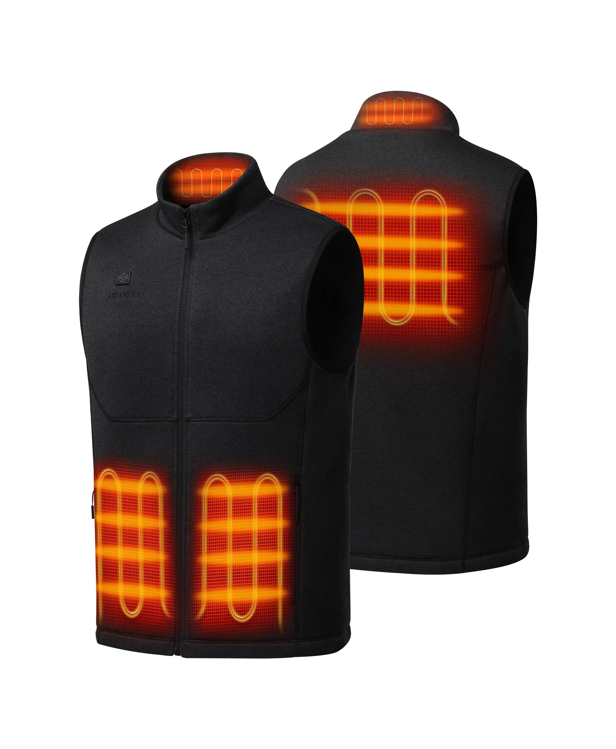 Augusta Tournament Men's 4-Zone Heated Sweater Fleece Vest-Black