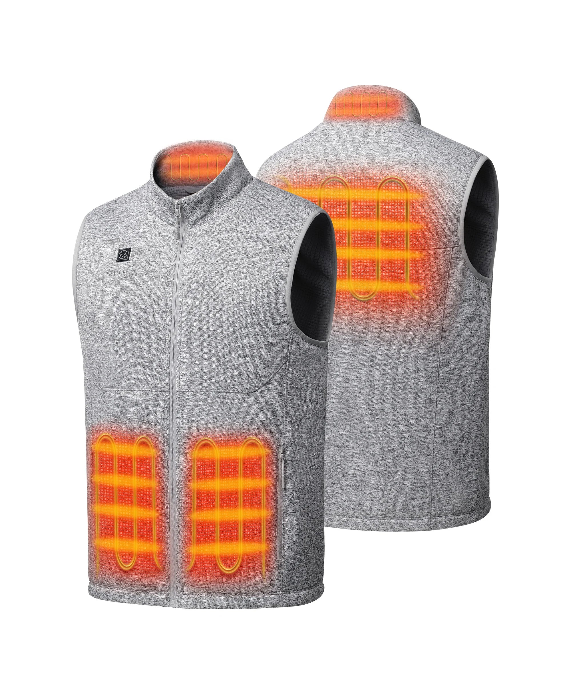 Augusta Tournament Men's 4-Zone Heated Sweater Fleece Vest-Gray