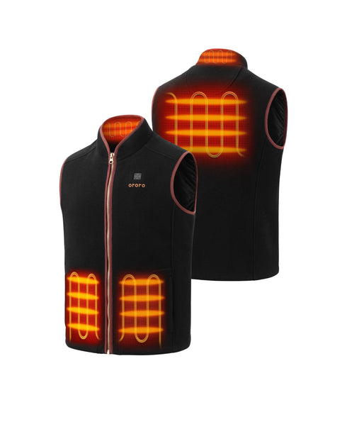 4 Heating Zones on Left & Right Hand Pockets, Mid-back and Collar