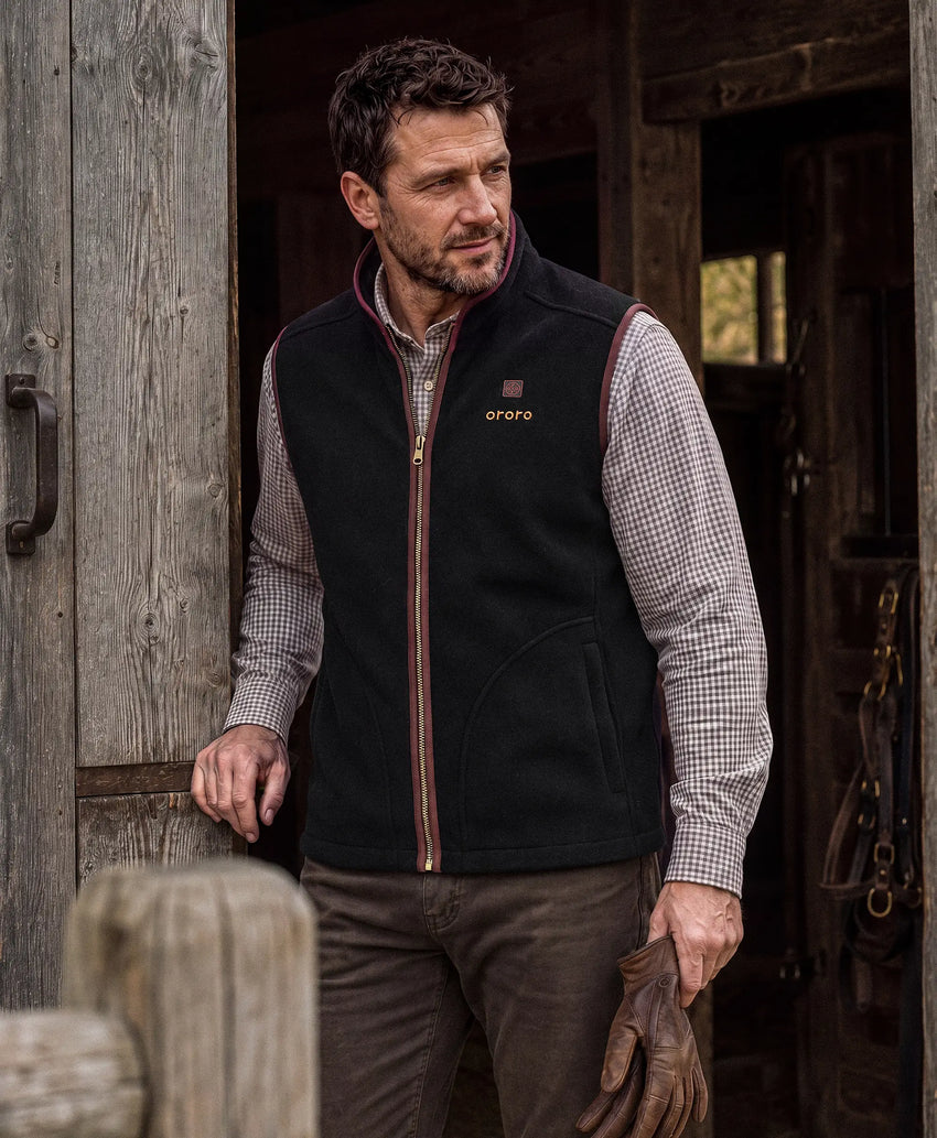 Ascot Men's 4-Zone Heated Wool Vest | ororo