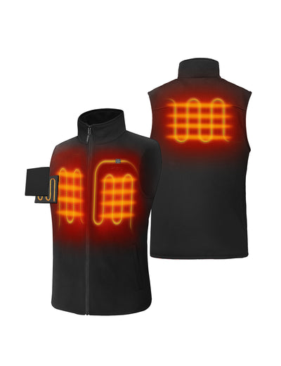 [ Men's Heated Fleece Vest (with B19G Battery)] view 1