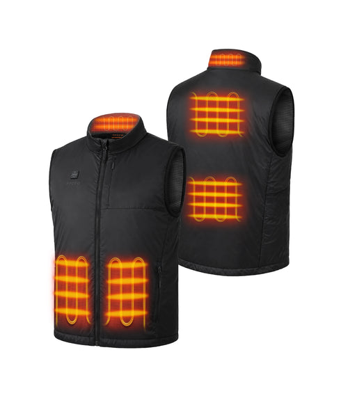 Men's 5-Zone Lightweight Heated Vest with Grid Fleece Lining ,view 2