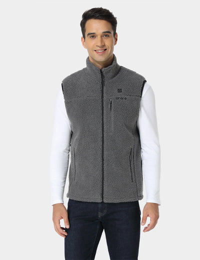 (Open-box) Men's Heated Recycled Fleece Vest - Gray (Battery Set Not Included) view 2
