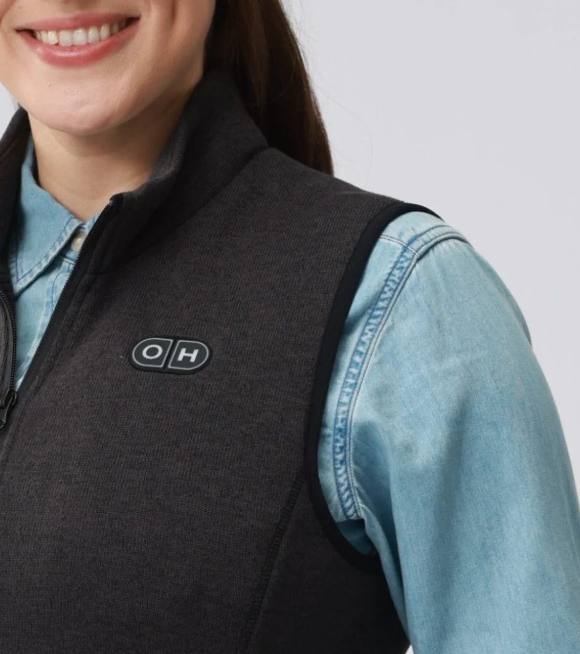 model front view of the upper part of the vest