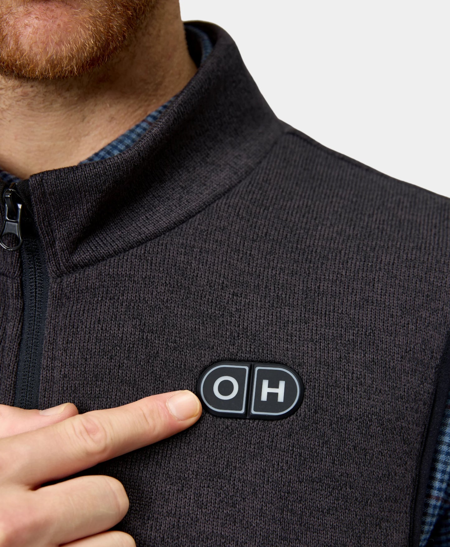 OH-1 button switch on the chest area