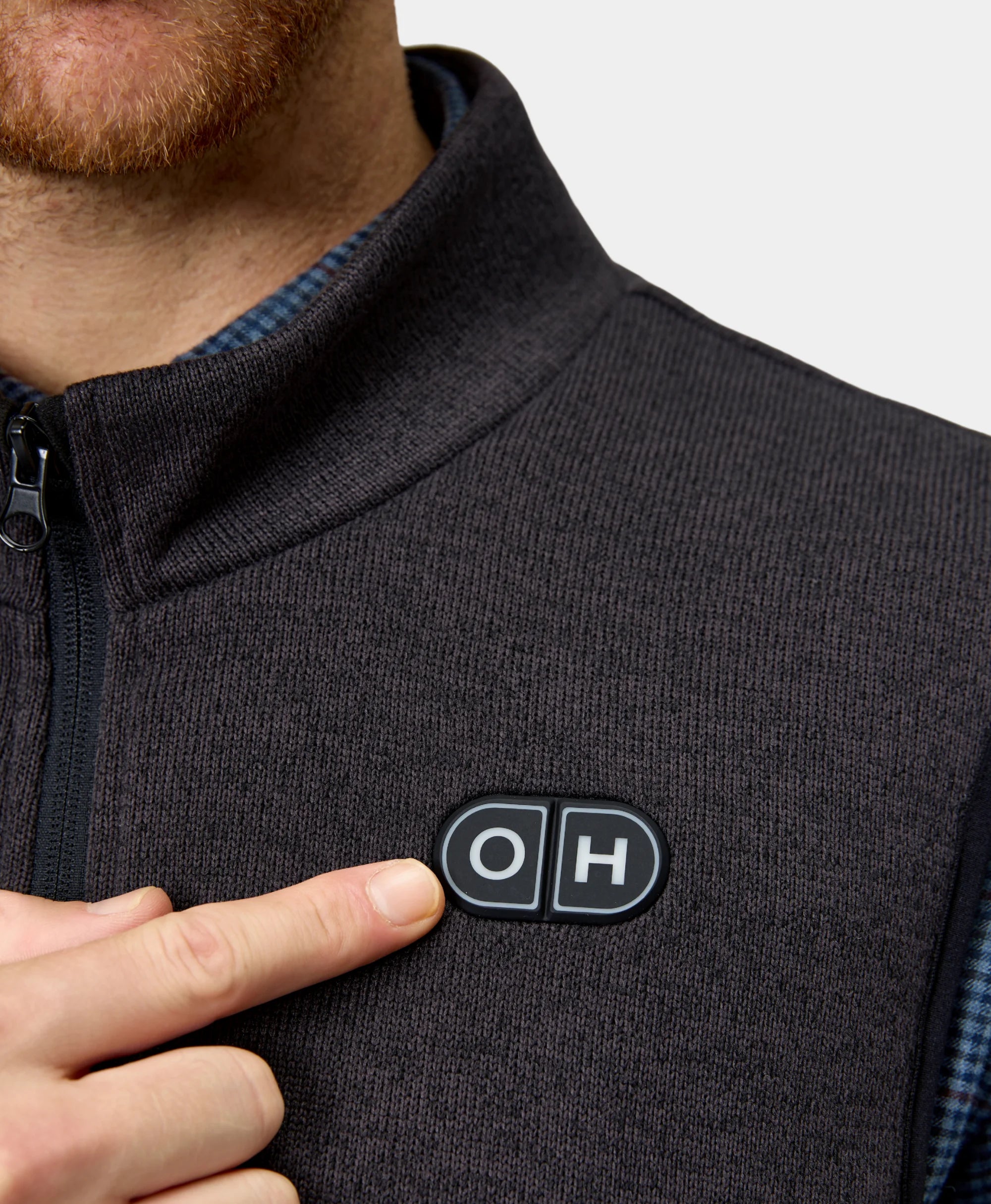 OH-1 button switch on the chest area