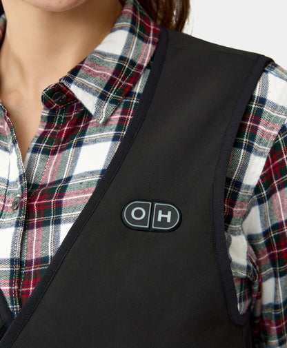 The button switch on the chest area- female model