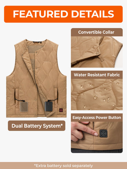 Celeste Women's 4-Zone Lightweight Heated Quilted Liner Vest feature-detail