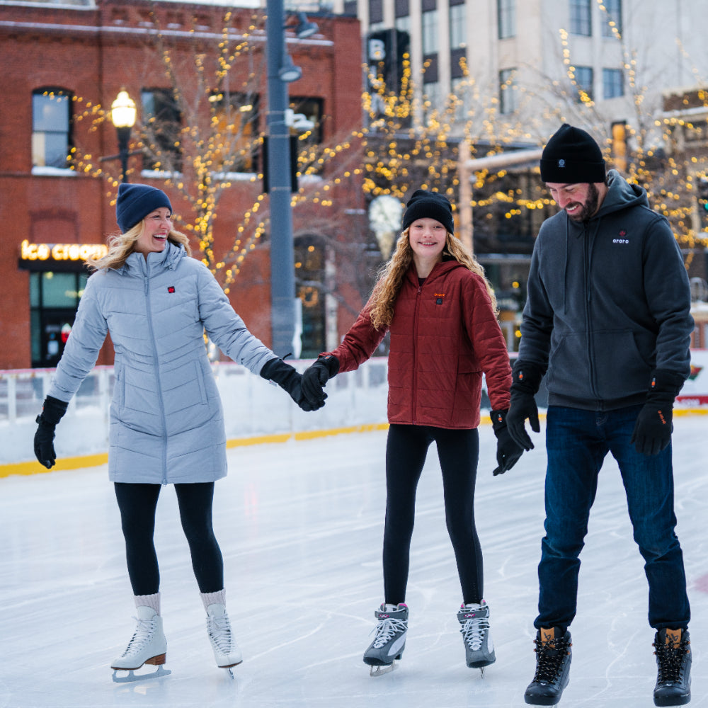 Element Unisex 4-Zone Fleece Heated Hoodie & Parkside Women's 4-Zone Heated Puffer Parka Jacket & Kids' 4-Zone Heated Down Jacket