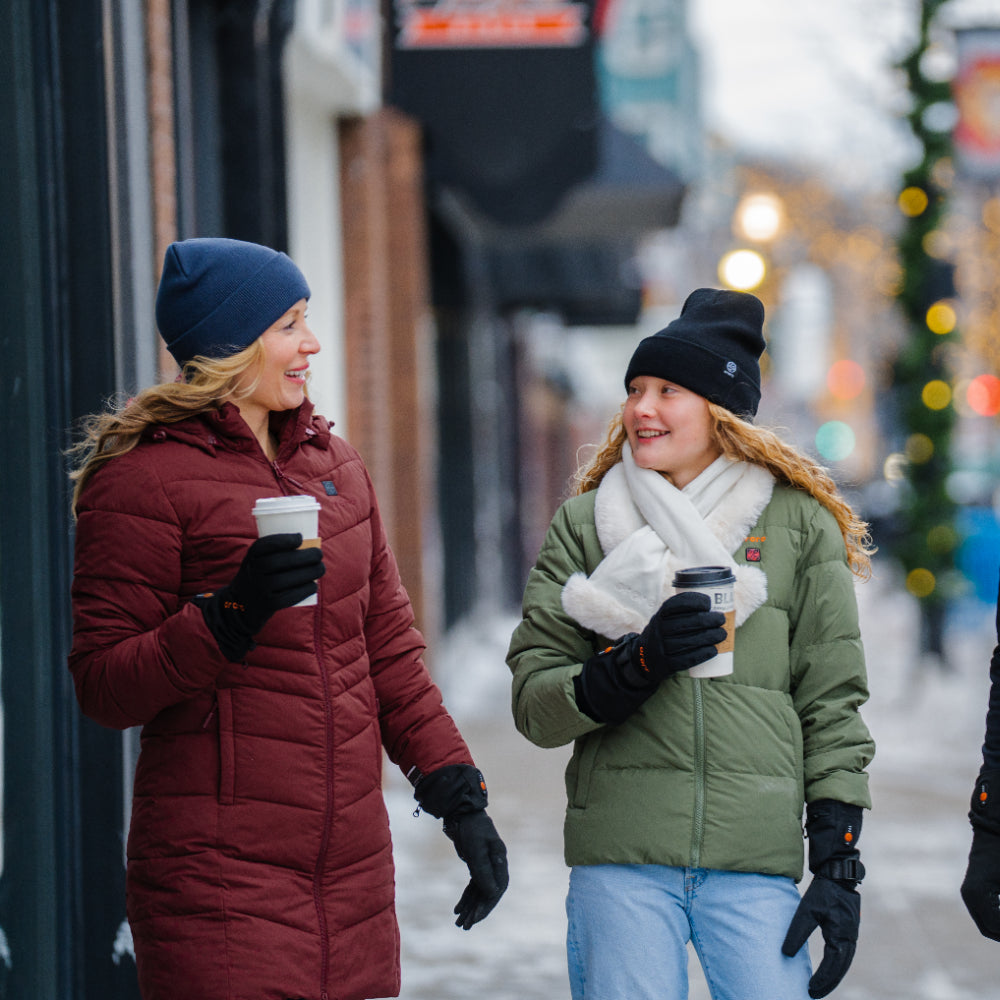 Verbier Men's 4-Zone Heated Down Jacket Parkside Women's 4-Zone Heated Puffer Parka Jacket & Kids' 4-Zone Heated Down Jacket