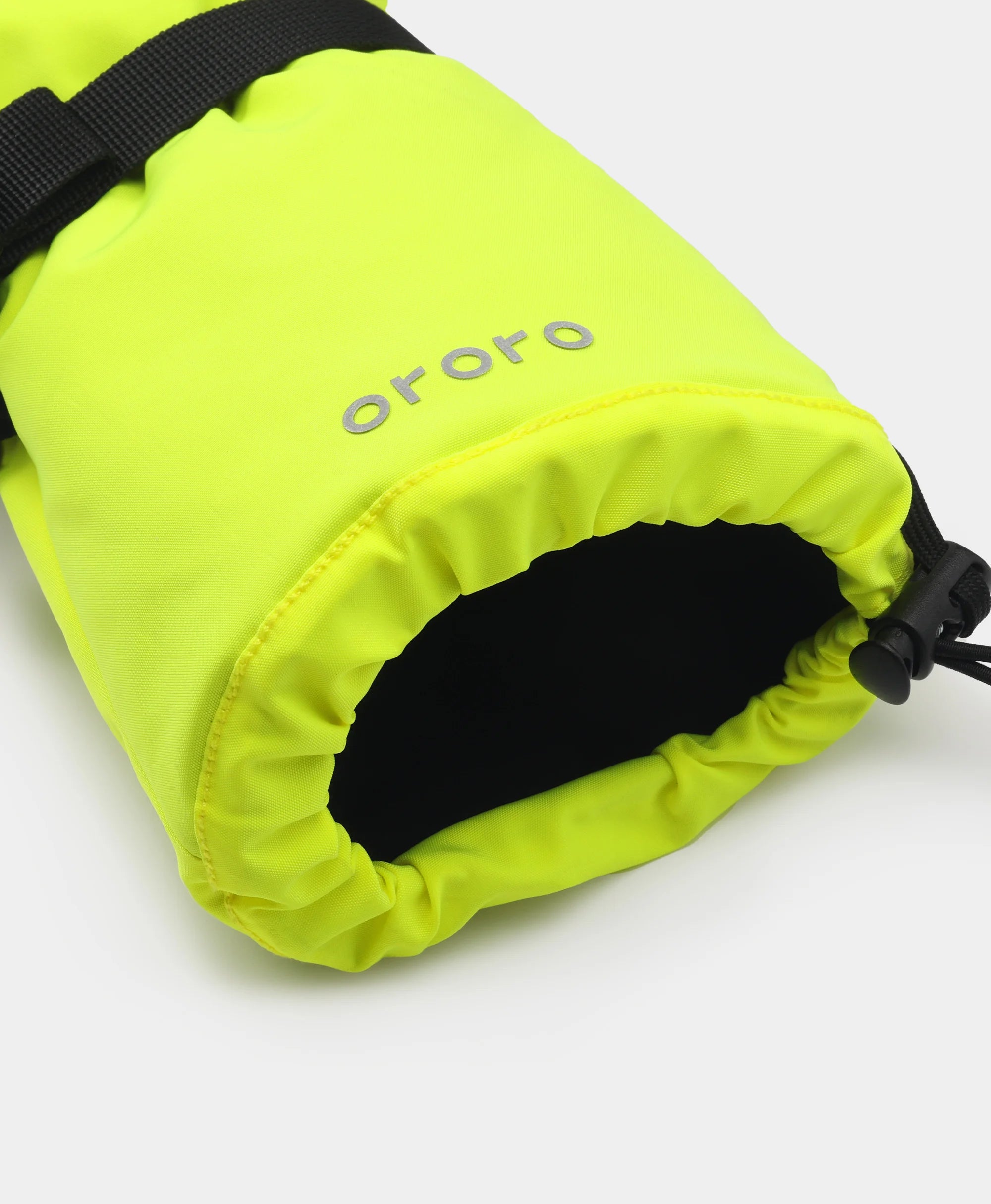 Gauntlet cuff and drawstring closure