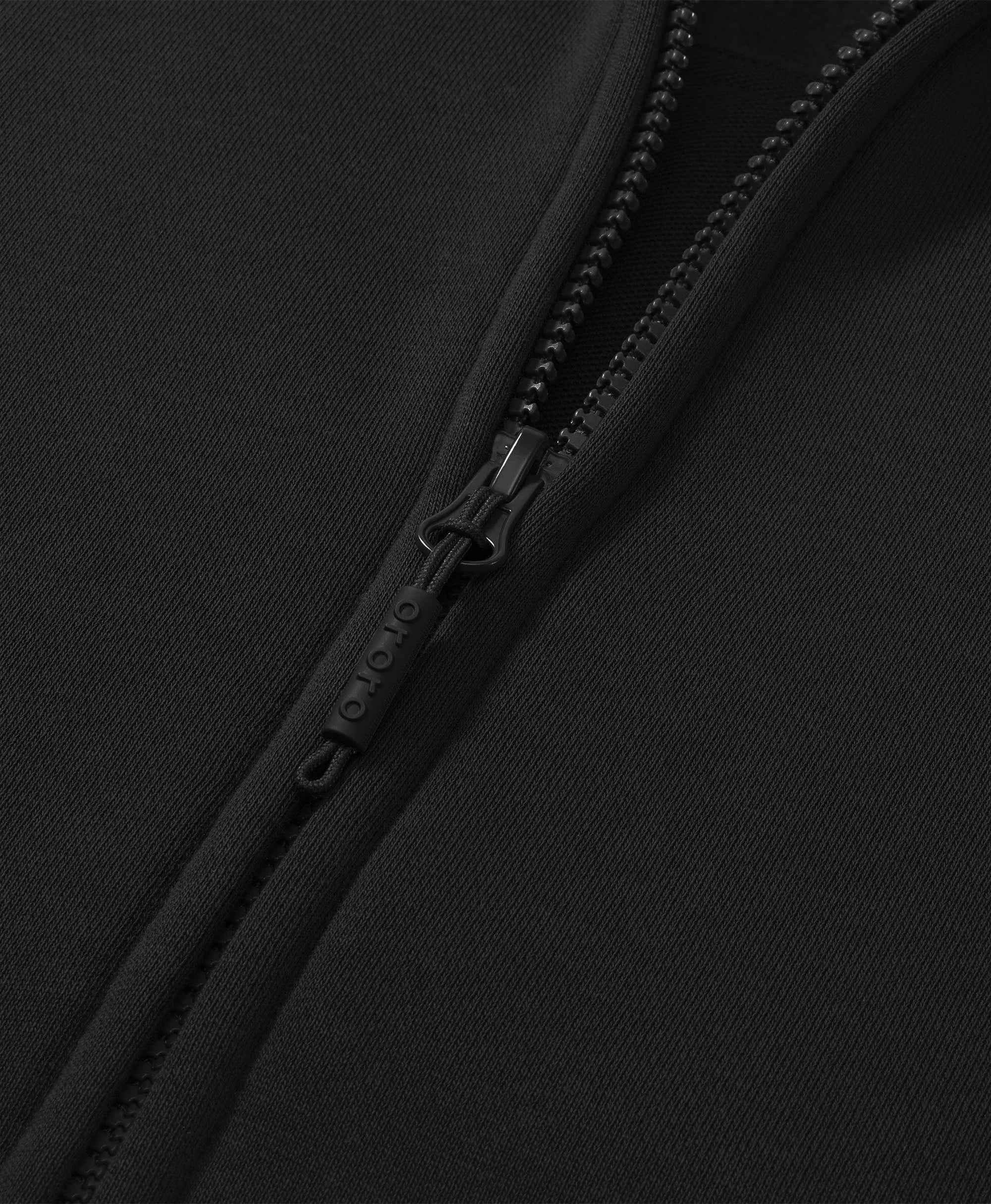 Close-up of SureWarm® Unisex 6-Zone Fleece Heated Hoodie zipper