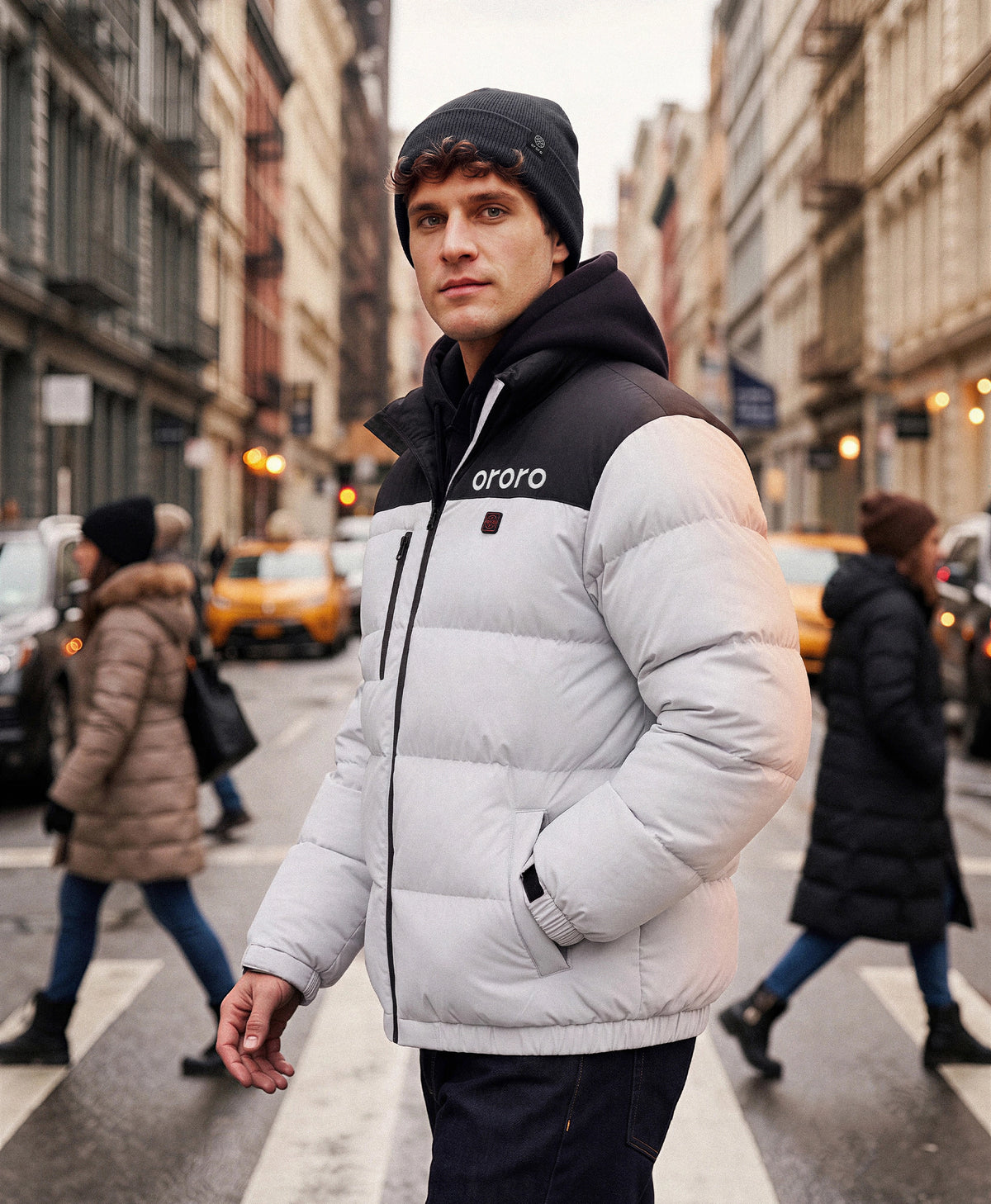 Varsity Unisex 4-Zone Heated Down Jacket, Thumbnail 6