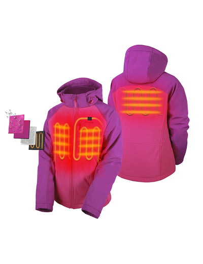 Final Sale - Women's Heated Jacket - Pink & Purple/Gray view 2