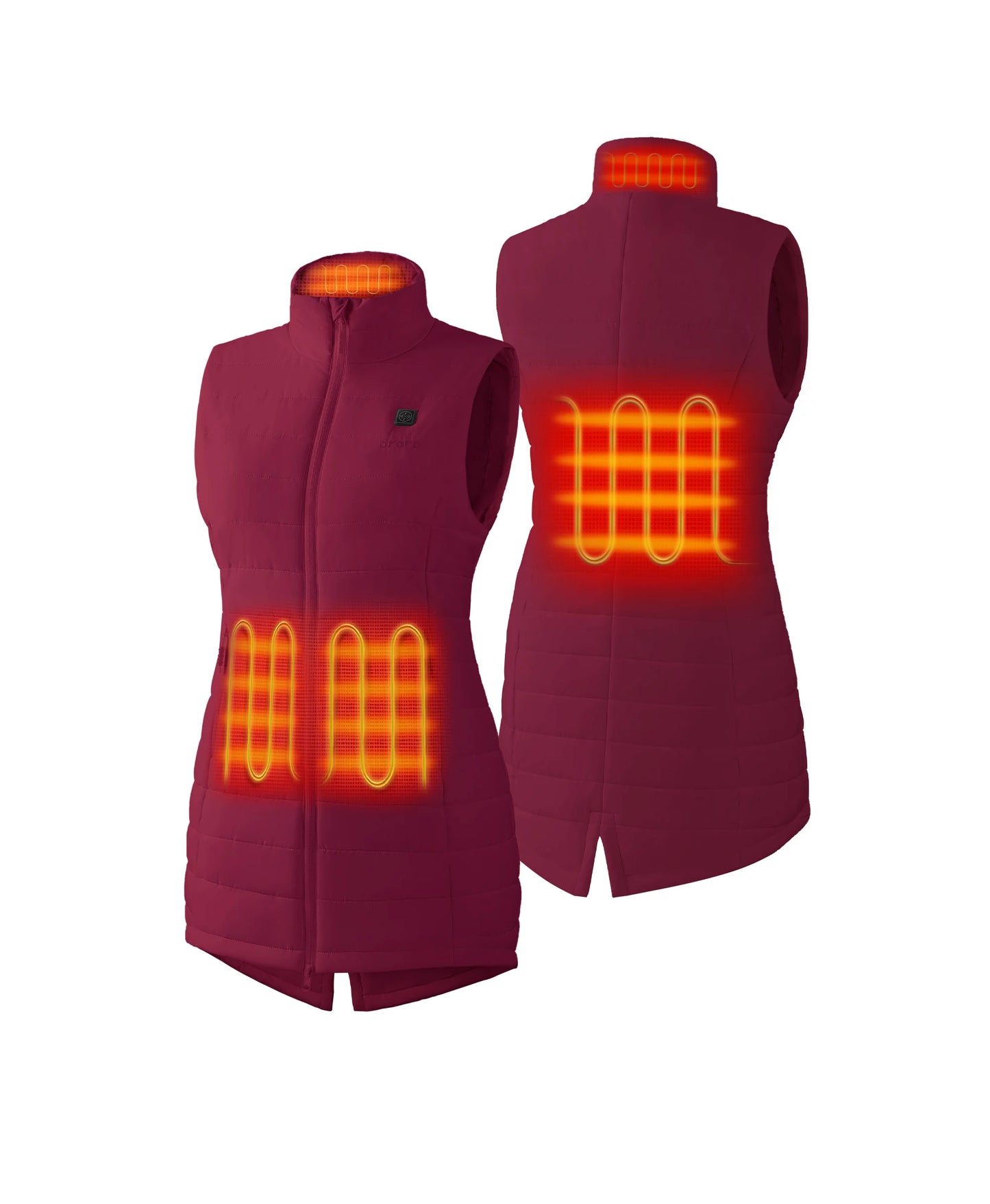 Four  Heating Zones: Left & Right Hand Pockets, Mid-Back, Collar