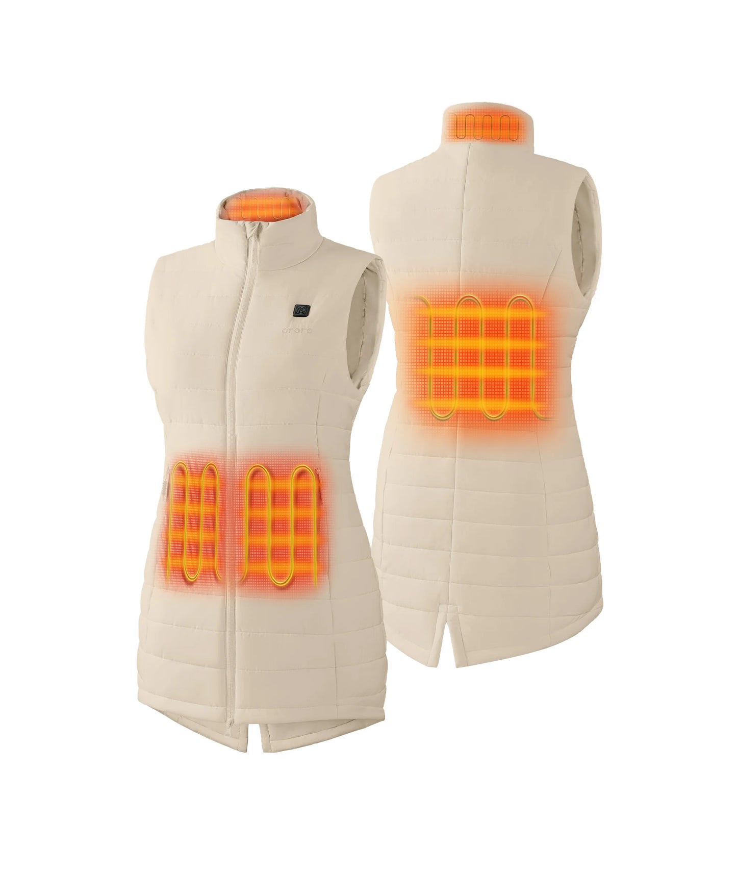 Four  Heating Zones: Left & Right Hand Pockets, Mid-Back, Collar