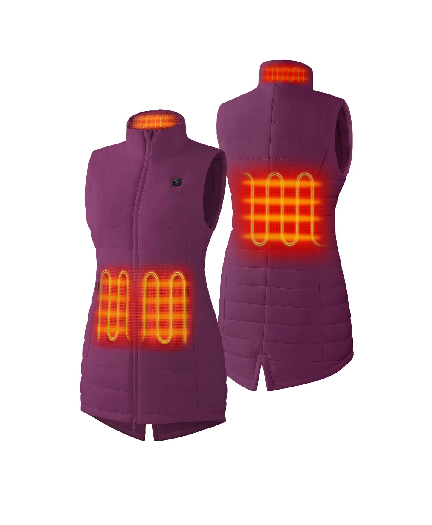 Four  Heating Zones: Left & Right Hand Pockets, Mid-Back, Collar