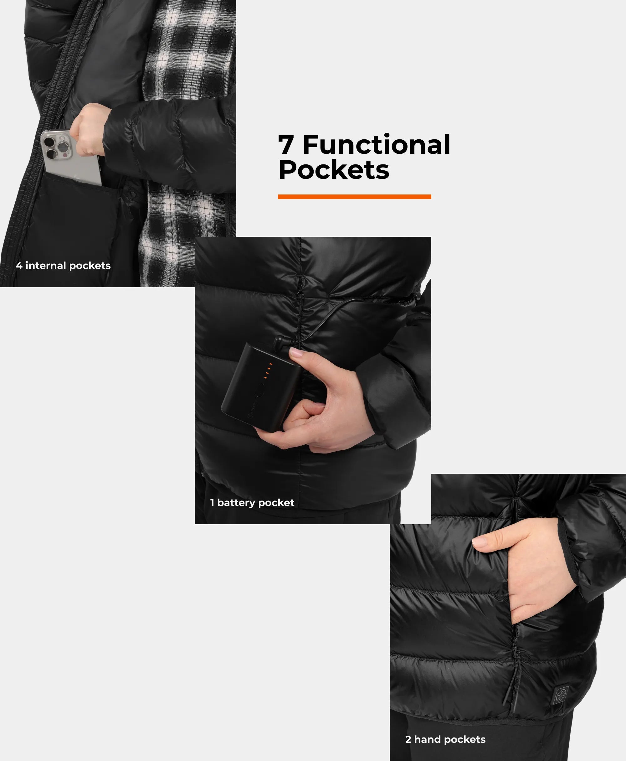 7 functional pockets