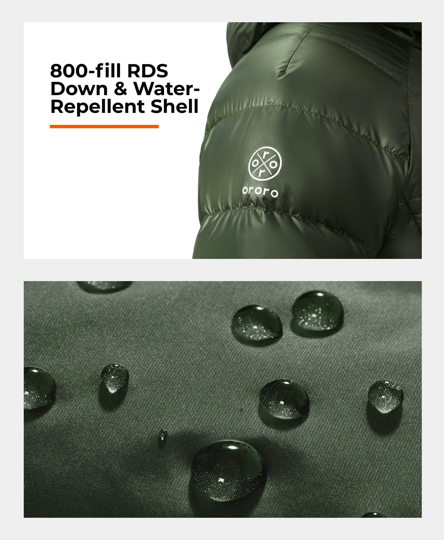 800-fill RDS Down & Water-Repellent Shell