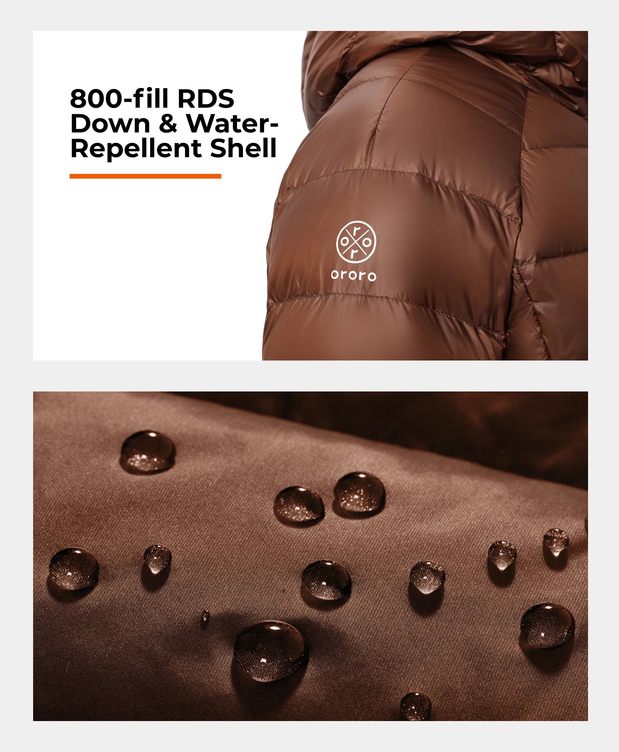 800-fill RDS Down & Water-Repellent Shell