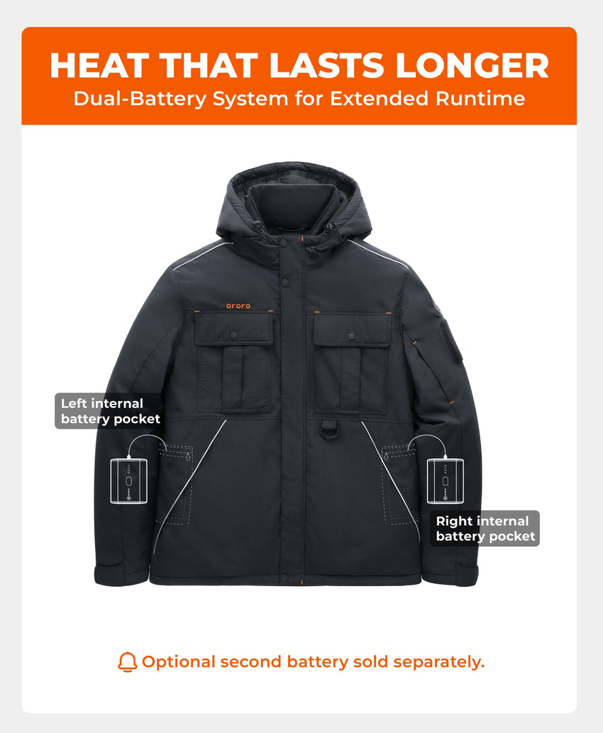 SureWarm® 6-Zone Dual-Control Dual-Source Heated Jacket | ororo® SureWarm® 6-Zone Dual-Control Dual-Source Heated Jacket | ororo®