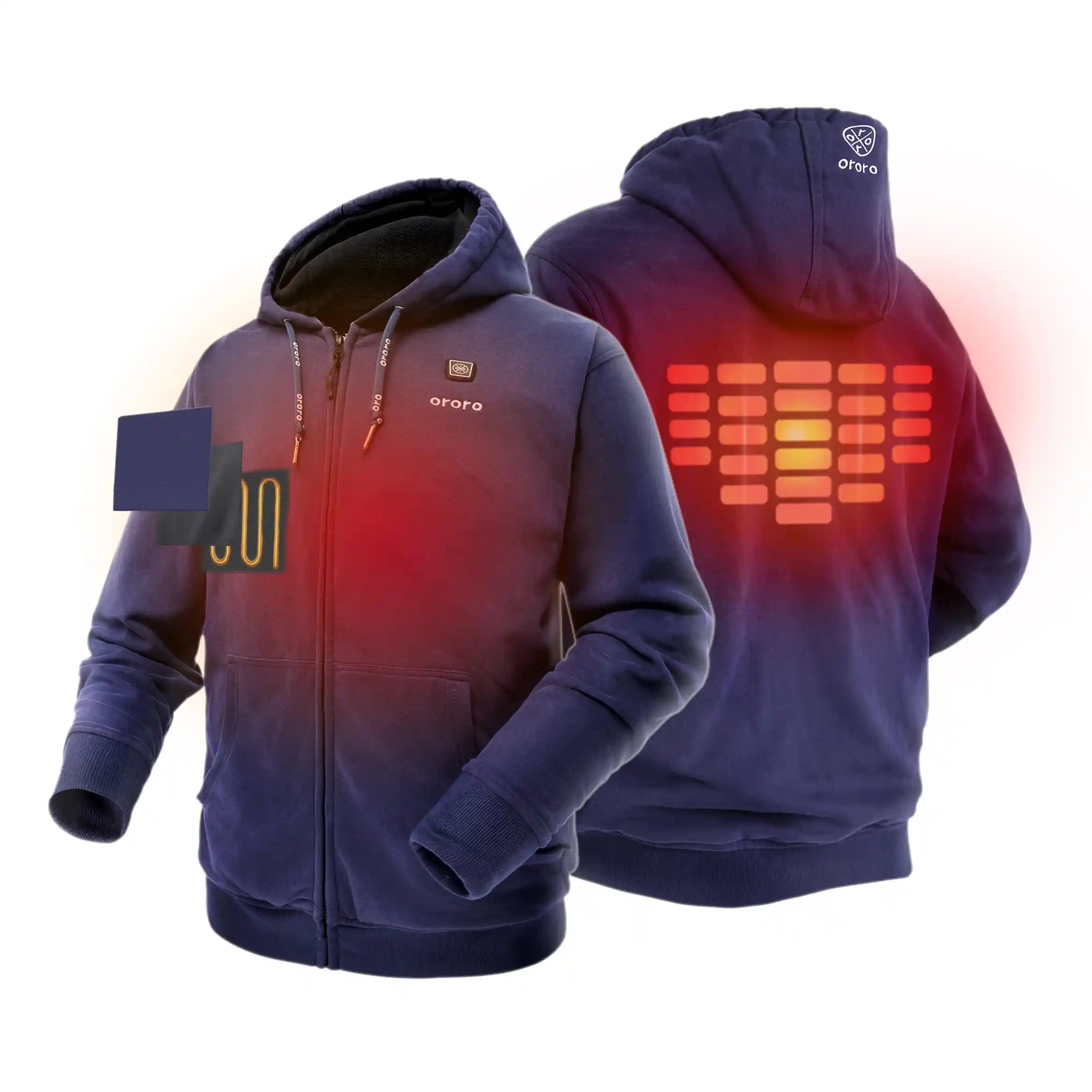 Unisex Heated Hoodie - Navy (Discontinued), Thumbnail 5