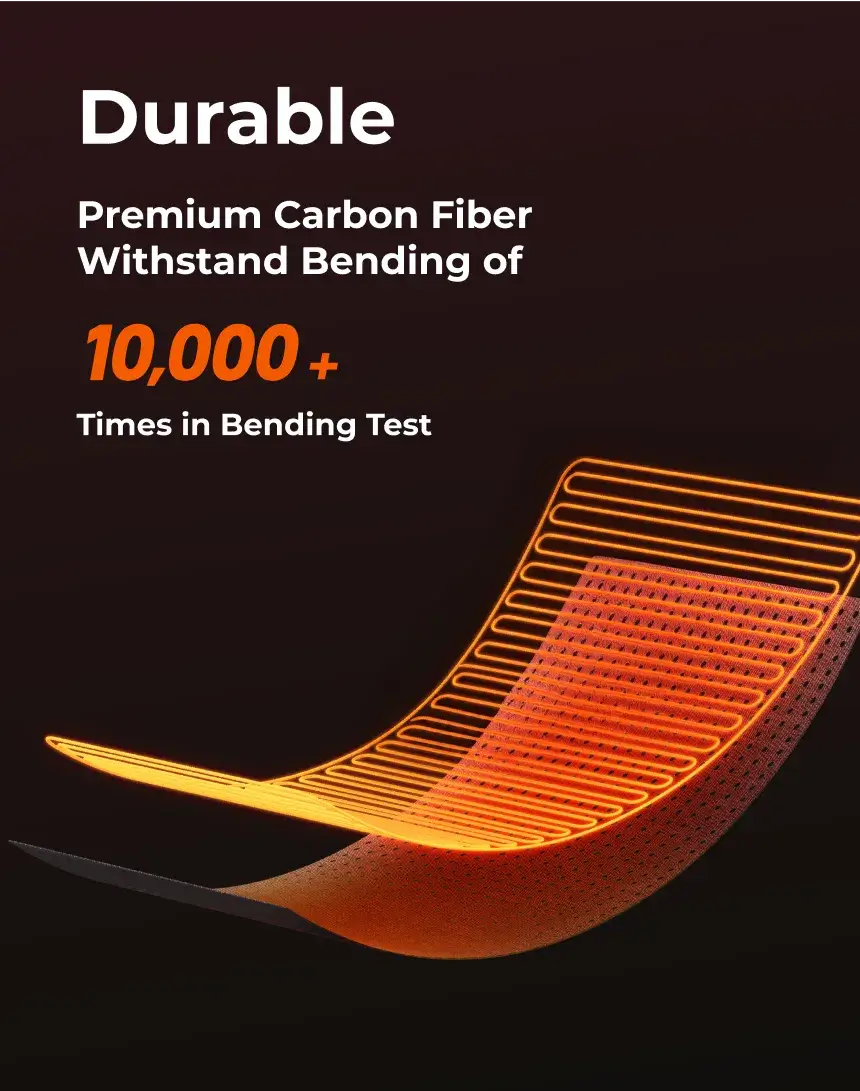 Durable - Premium Carbon Fiber Withstand Bending of 10,000+ Times in Bending Test