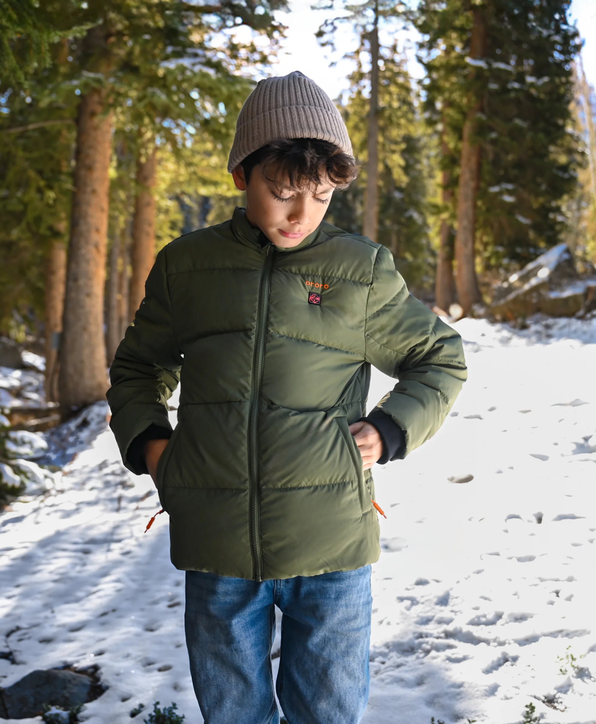 Kids' 4-Zone Heated Down Jacket