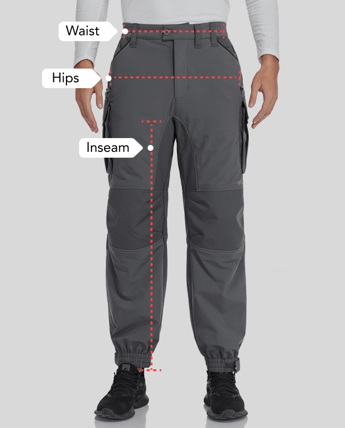 How To Measure ：Waist， Hips，Inseam