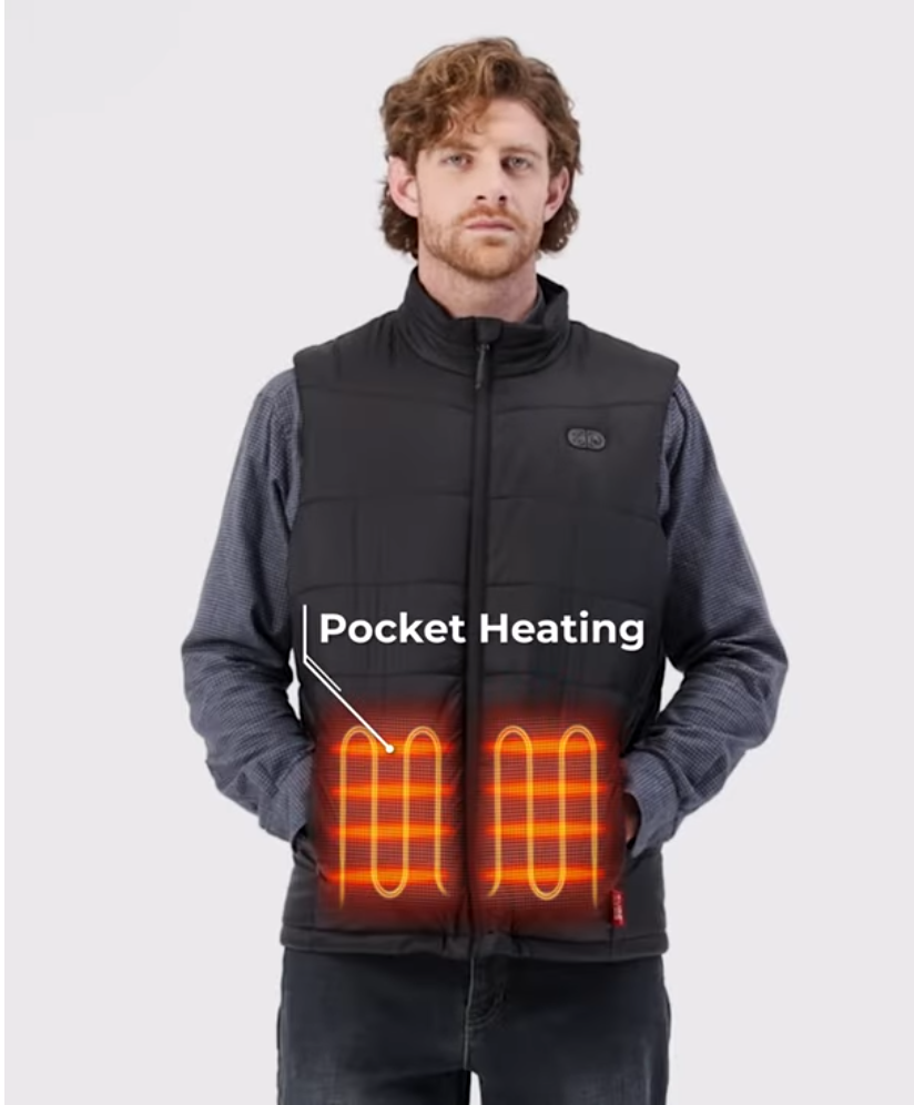 Veste Chauffante ORORO Homme - 5 Zones De Chaleur (dos, Poitrine, Bras) - Batterie Incluse, Jusqu'à 20h D'autonomie - Coupe-vent Et Résistante à L'eau