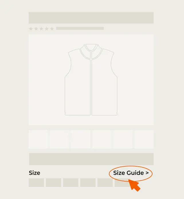 ororo | Where to Find the Size Guide in the Product Page on Mobile