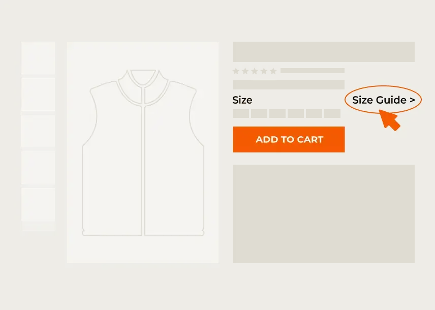 ororo | Where to Find the Size Guide in the Product Page on PC